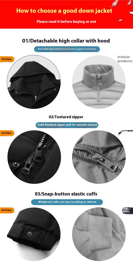 Abrigo Largo de Plumón de Pato Blanco para Hombre - Chaqueta Térmica Reforzada - Image 27