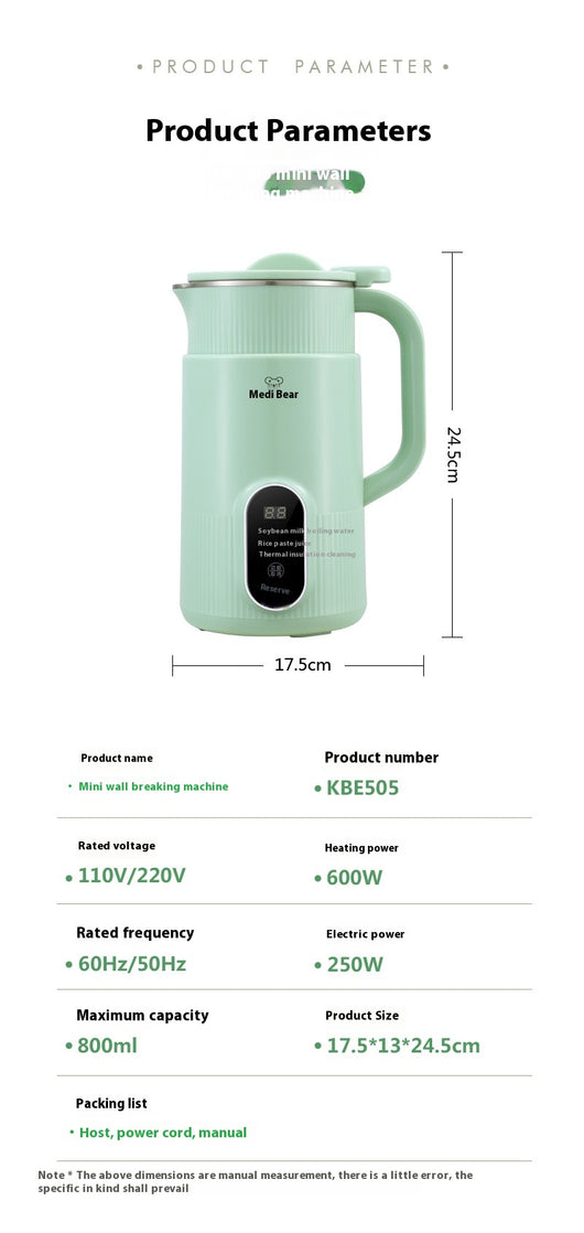 Máquina de Leche de Soja Compacta Multifunción sin Filtro - Image 13