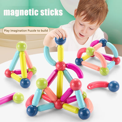 Juego de Construcción Magnética Grande para Aprendizaje Temprano - Bloques Variados DIY