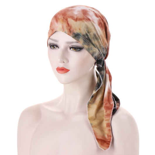 Turbante con Cola Curva y Flores - Gorro Tipo Pullover - Image 32
