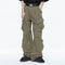 Pantalones Cargo Tácticos Verde Militar con Piernas Rectas y Múltiples Bolsillos