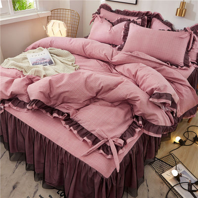 Juego de Cama Algodón Puro 4 Piezas con Encaje Elegante - Image 5