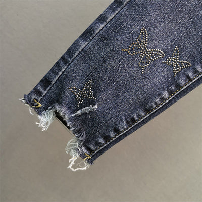 Pantalón Lápiz Cintura Alta Ajustador Mariposa Brillos Algodón Elástico - Image 7
