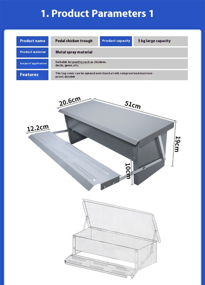 Comedero Automático con Pedal para Aves de Corral - Gallinas, Patos y Gansos - Image 11