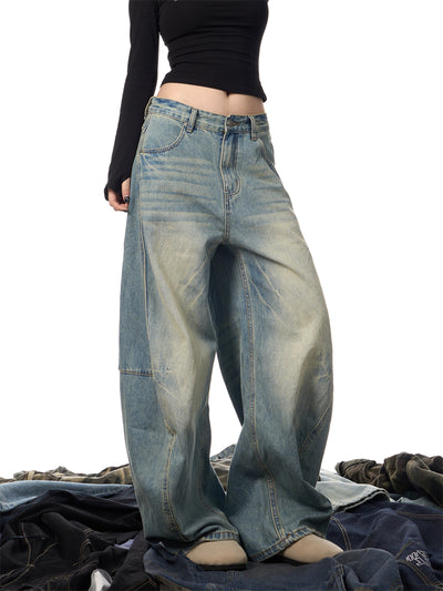 Pantalones Vaqueros Sueltos Desgastados con Efecto Vintage Mujer - Image 14