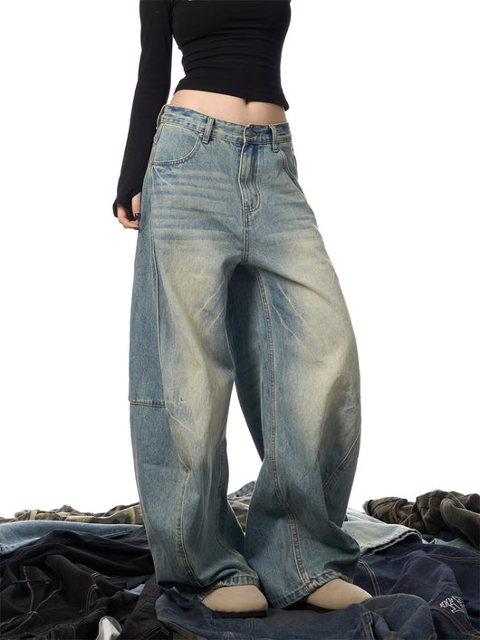 Pantalones Vaqueros Sueltos Desgastados con Efecto Vintage Mujer - Image 14