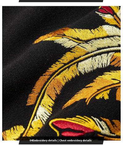 Chaqueta Vintage de Gamuza con Bordado Nacional Holgada para Hombre - Image 9