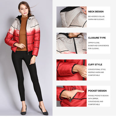 Abrigo de Invierno para Mujer con Plumón y Lunares - Image 9