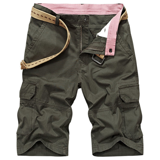 Pantalones Cargo Cortos Holgados Multibolsillo para Hombre Talla Grande