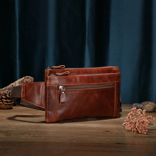 Bolsa de Cintura para Trabajo en Cuero Vacuno - Gran Capacidad e Impermeable