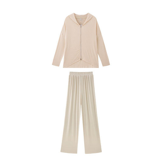 Conjunto Deportivo Casual Crema para Mujer - Blazer y Pantalón Recto Verano - Image 2