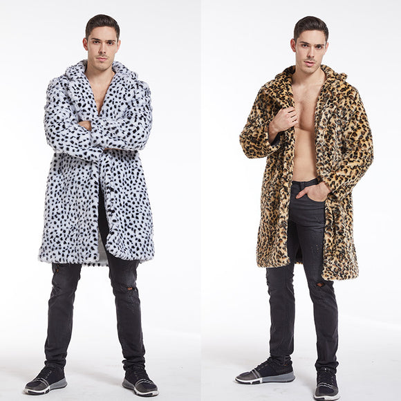 Saco Estampado Leopardo con Solapa Grande para Hombre