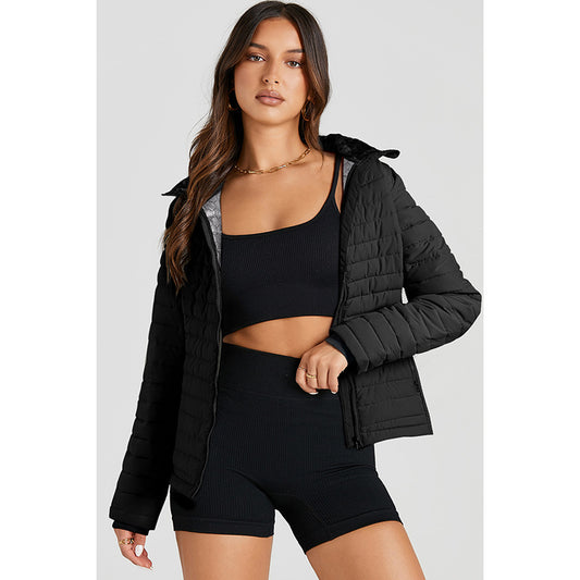 Chaqueta Acolchada de Algodón para Mujer con Cuello Tipo Mao - Image 2