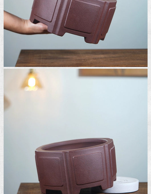 Maceta Hexagonal de Arena Púrpura para Bonsái - Diseño Clásico Minimalista - Image 8