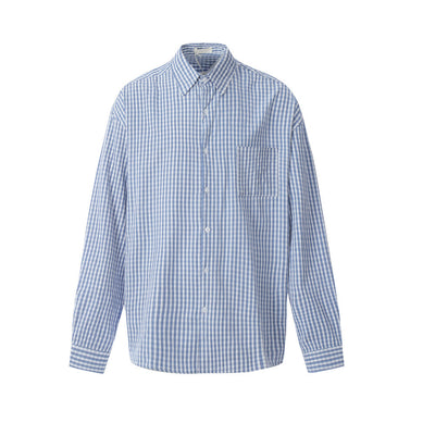 Camisa Cuadriculada Estilo Japonés Minimalista para Hombre - Image 2