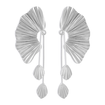 Pendientes Elegantes de Hoja y Concha Marina - Image 4