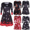 Vestido Navideño Estampado Flores Multicolor para Mujer