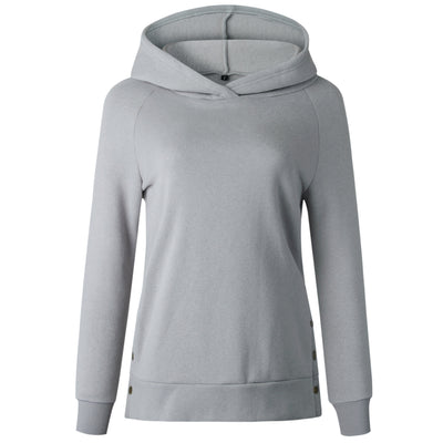 Sudadera con Capucha Casual de Color Liso para Mujer - Image 10