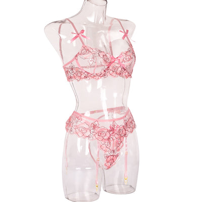 Conjunto de Lencería Floral para Dama - Tres Piezas - Image 16