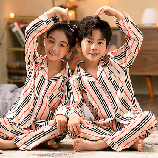 Pijamas Infantiles de Seda Simulada - Conjunto Cómodo para Niños y Adolescentes - Image 4