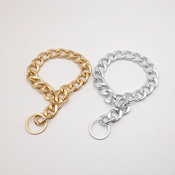 Collar Metálico Elegante y Dominante para Mascotas