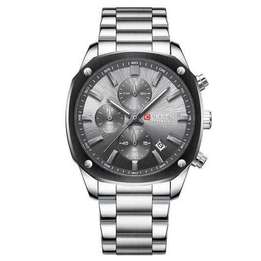 Reloj Empresarial Impermeable para Hombre con Seis Agujas y Calendario - Image 4