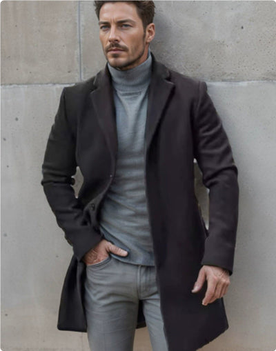 Abrigo Tweed Hombre Largo Acolchado Premium - Image 7