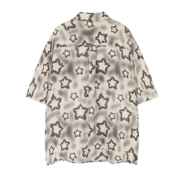 Camisa Suelta Hombre Estampado Estrella de Cinco Puntas