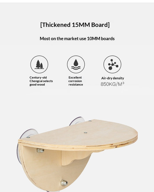 Cama Colgante para Gatos con Ventosas y Diseño en Madera - Image 12