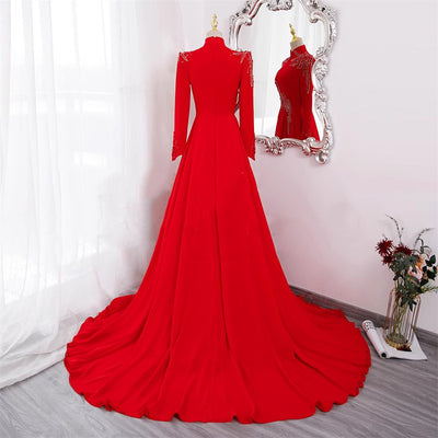Vestido Largo de Manga Larga para Eventos Formales y Cenas de Gala - Image 3