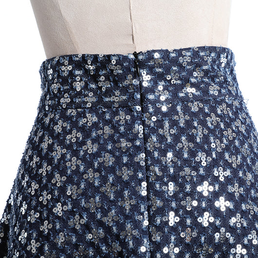 Falda Vaquera Midi con Bordados Elegantes - Image 6