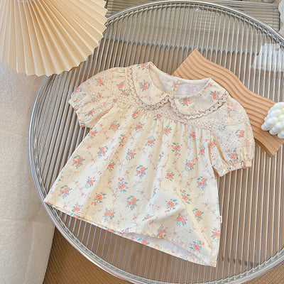 Blusa Floral de Manga Corta para Niñas - Perfecta para el Verano