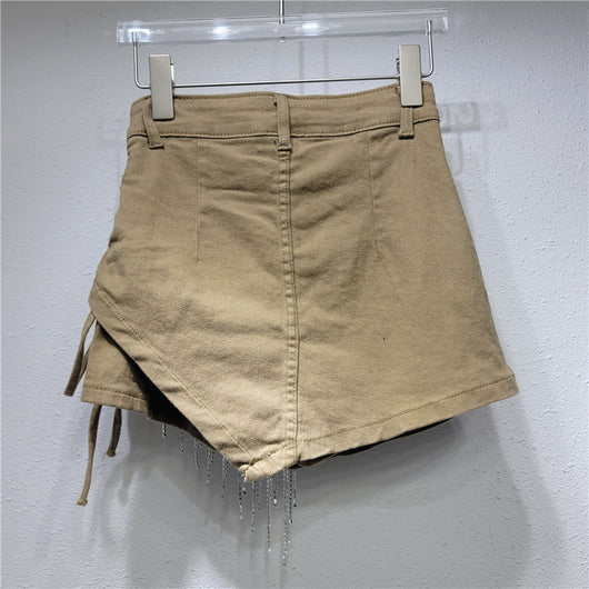 Falda Vaquera Corta Irregular A-línea para Mujer - Image 6