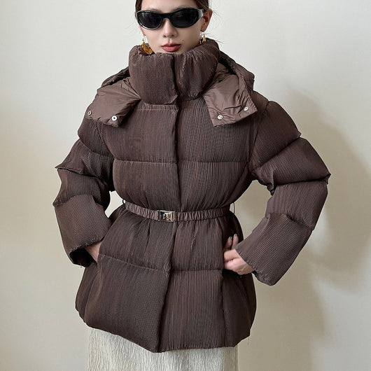 Chaqueta Acolchada con Cinturón Ajustable para Mujer - Efecto Adelgazante - Image 3