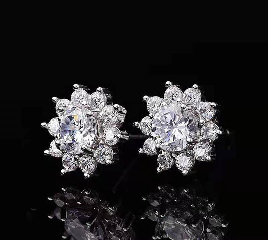 Aretes Girasol para Parejas con Diamante Solitario - Image 5