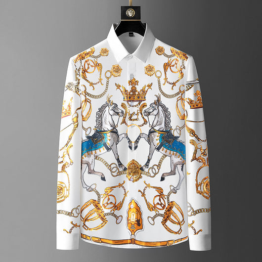 Camisa Manga Larga Estampada con Cristales - Sin Planchado - Image 9