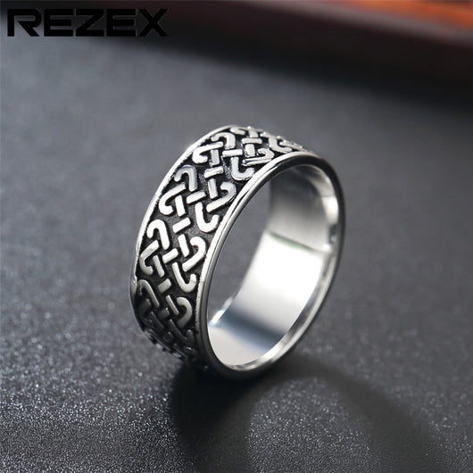 Anillo de Acero Titanio para Hombre con Diseño Retro Minimalista Personalizado