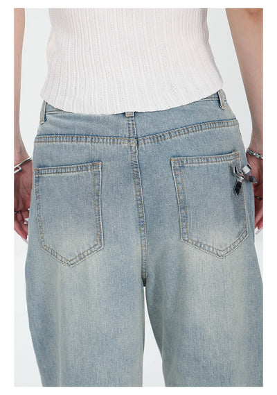 Jeans Rectos Retro con Lazada y Rotos para Mujer - Image 19