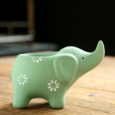 Maceta Decorativa de Cerámica con Diseño de Elefante para Suculentas - Image 10