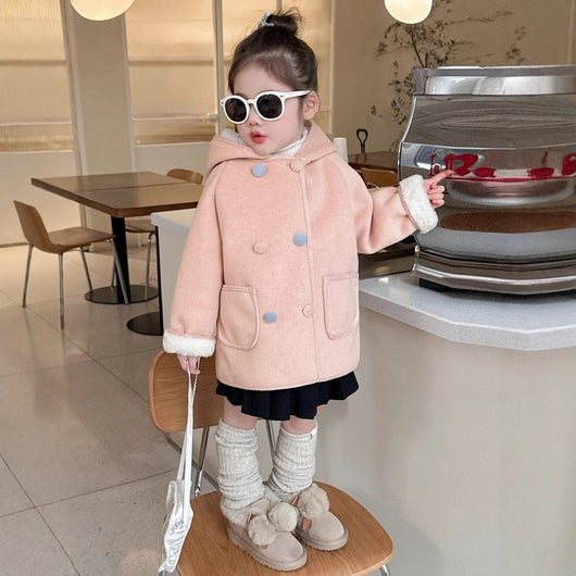 Abrigo Cálido Acolchado para Niña con Forro Polar