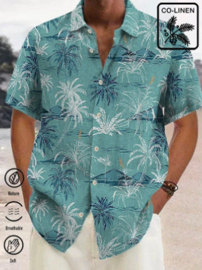 Camisa Estampada para Hombre con Cuello Solapa de Manga Corta - Image 15