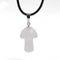 Natural Crystal Mini Pequeño Mushroom Pendant Necklace Blanco crystal