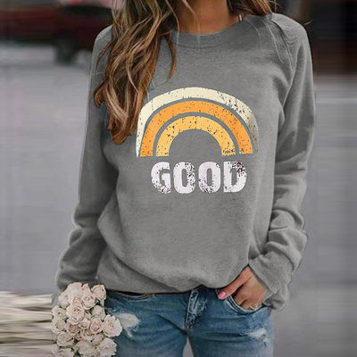 Sudadera Mujer Cuello Redondo Suelta Estampada Manga Larga Casual - Image 7
