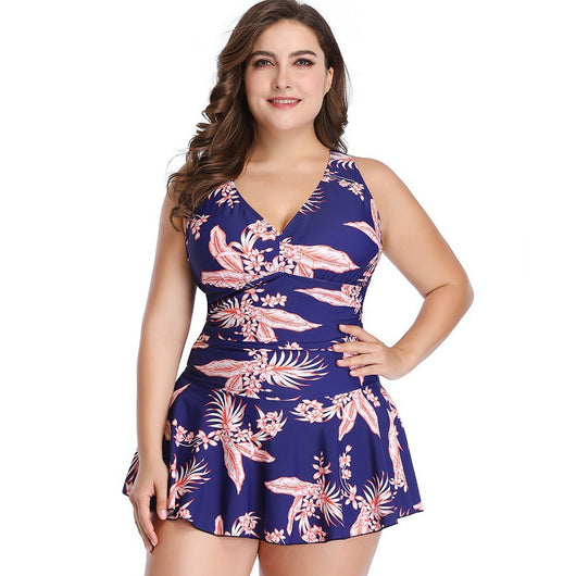 Traje de Baño Térmico con Falda Dividida Estampado Europeo Americano - Image 3