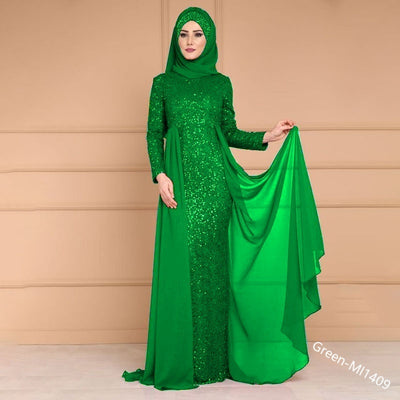 Vestido Largo de Sirena con Lentejuelas Elegante y Ajustado Estilo Retro - Image 11