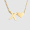 Simple Heart-shaped Letter Pendant Women's Dorado-plated Necklace Clavicle Chain Dorado X
