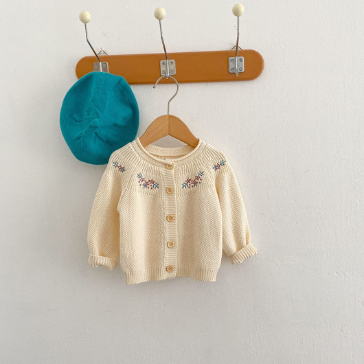 Abrigo Tejido de Algodón con Bordado para Niñas - Image 24