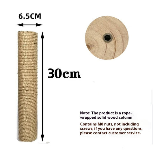 Torre Rascador para Gatos en Madera Maciza con Cuerda de Cáñamo - Image 6