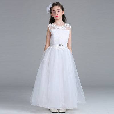 Vestido de Novia Infantil con Espalda Abierta y Pétalos Largos - Image 7