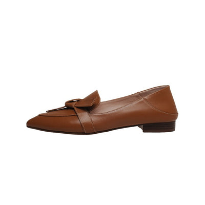 Zapatos de Cuero Completo con Moño Puntiagudo - Image 3
